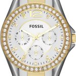 Fossil Women's Riley Stainless Steel Crystal-Accented Multifunction Quartz Watch